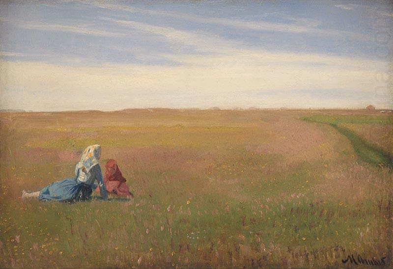 A Summer Landscape with two Girls, Michael Ancher